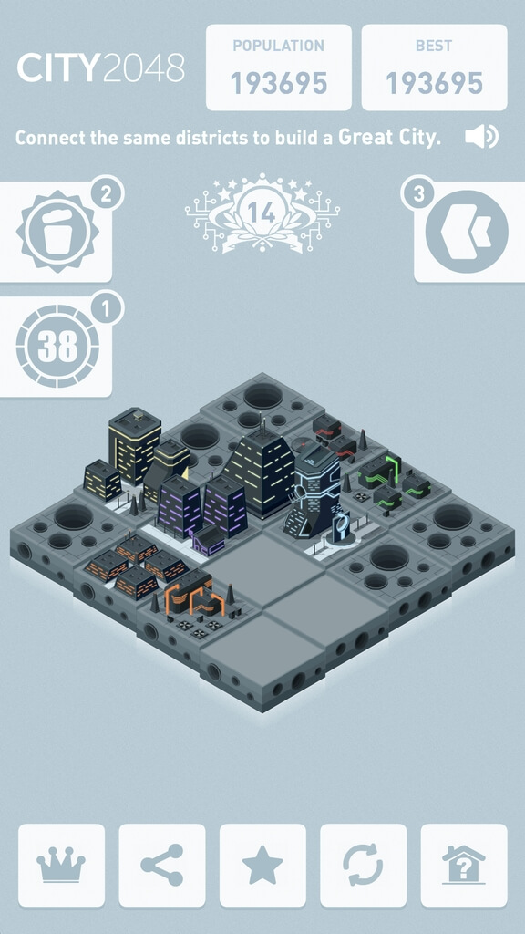Механика игры City 2048