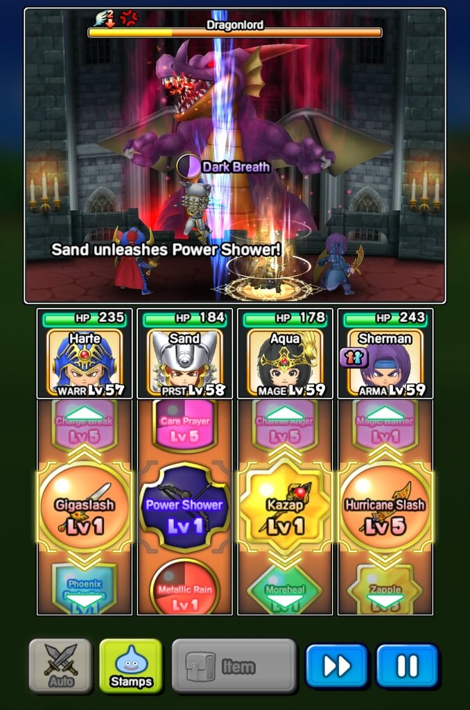 Механика игры Dragon Quest of the Stars