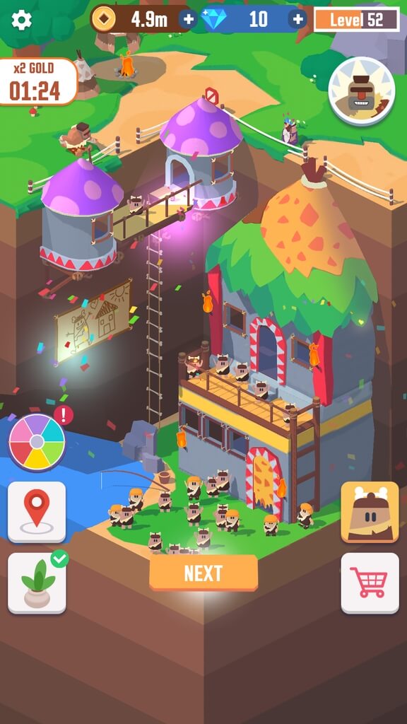 Нанимайте больше работников в Idle Digging Tycoon