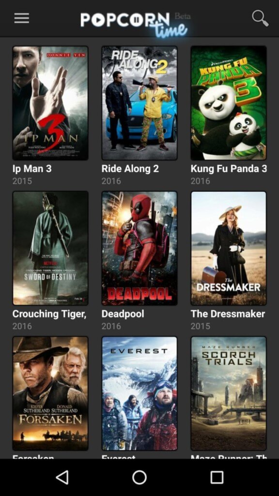 Ключевые особенности приложения Popcorn Time