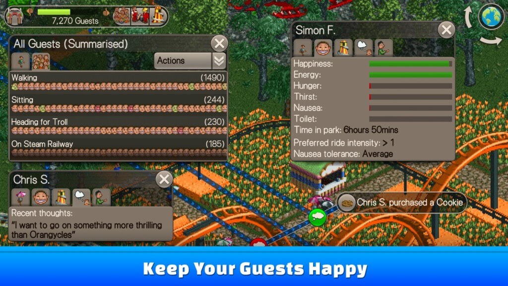 Механика игры RollerCoaster Tycoon Classic