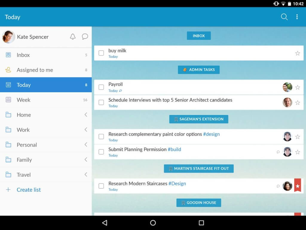 Подробнее про Wunderlist на андроид
