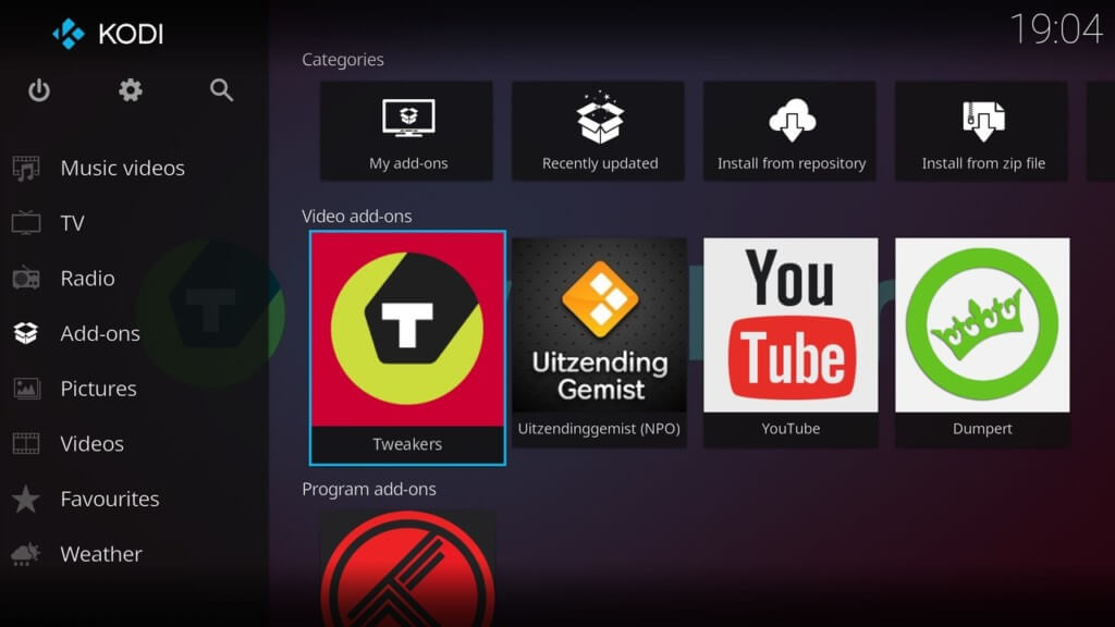 Скриншот Kodi