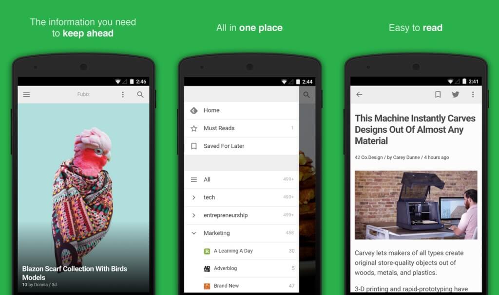Достоинства приложения Feedly