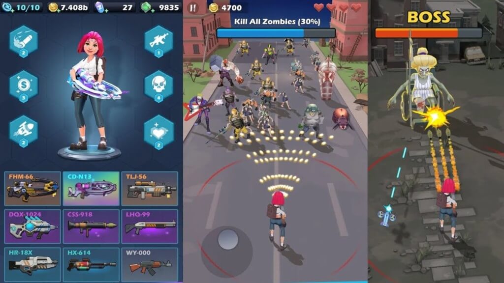 Геймплей игры Mow Zombies