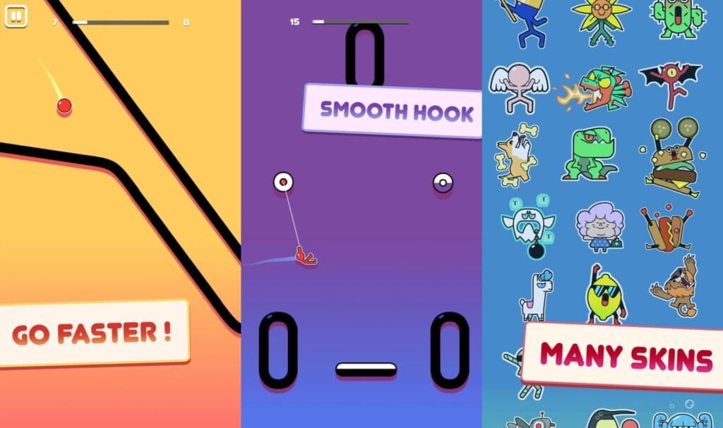 Простая 2D-графика в игре Stickman Hook