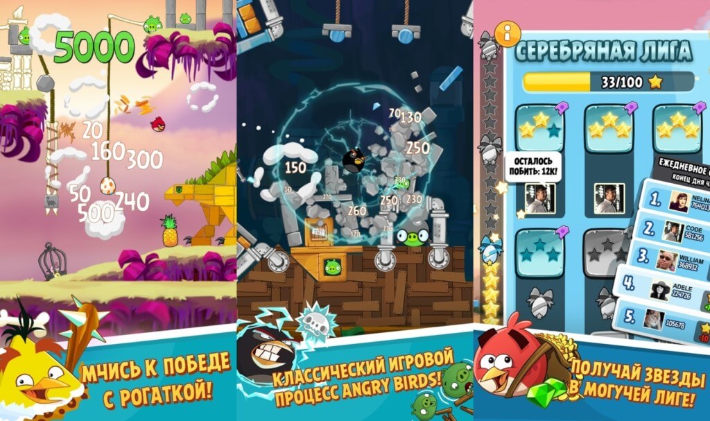 Подробнее о геймплей Angry Birds Classic