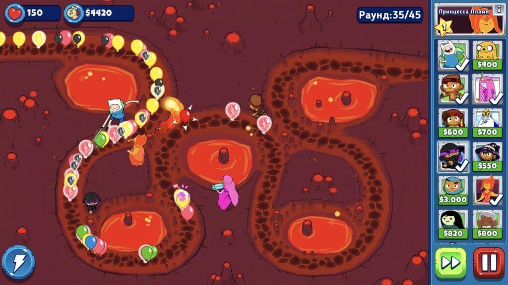 Механика игры Bloons Adventure Time TD