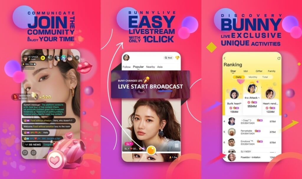 Bunny Live - транслируйте интересный контент, чтобы заинтересовать зрителей