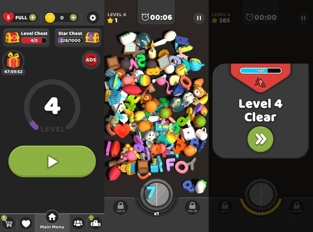Match 3D - множество увлекательных уровней