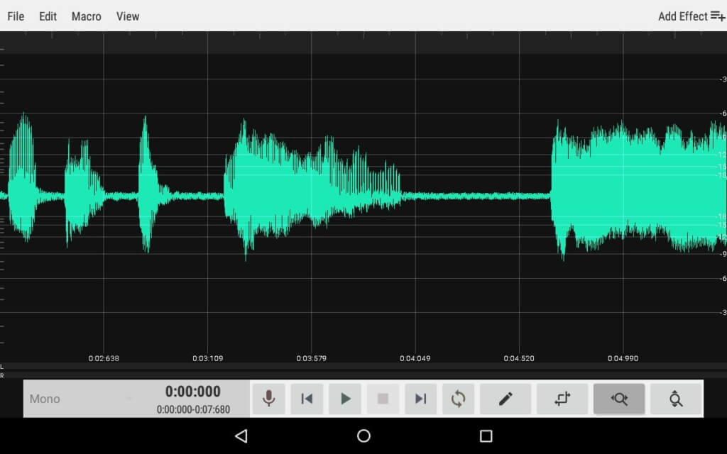 Простой интерфейс приложения WaveEditor
