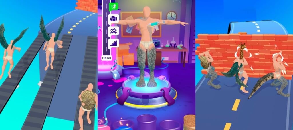 Создавайте причудливых существ в игре Merge Animals 3D