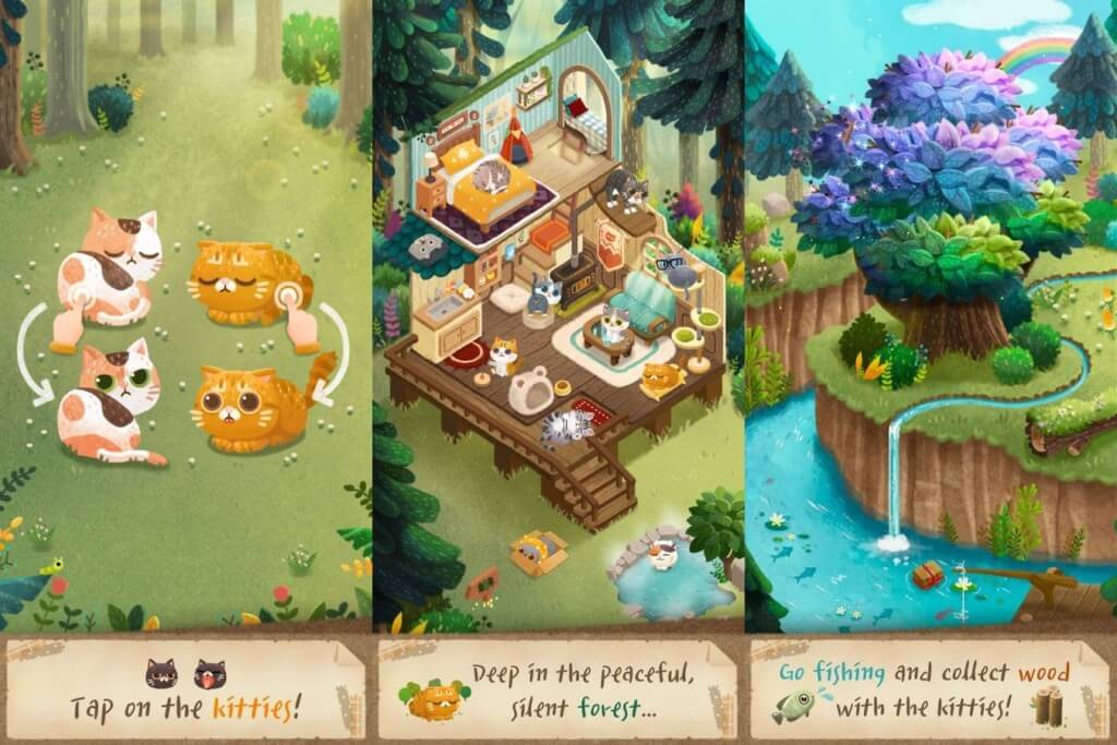 Собери всех милых котят в игре Secret Cat Forest