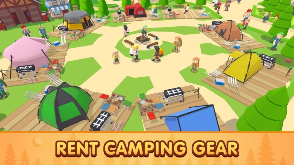 Camping Tycoon - стройте лагерь и улучшайте здания