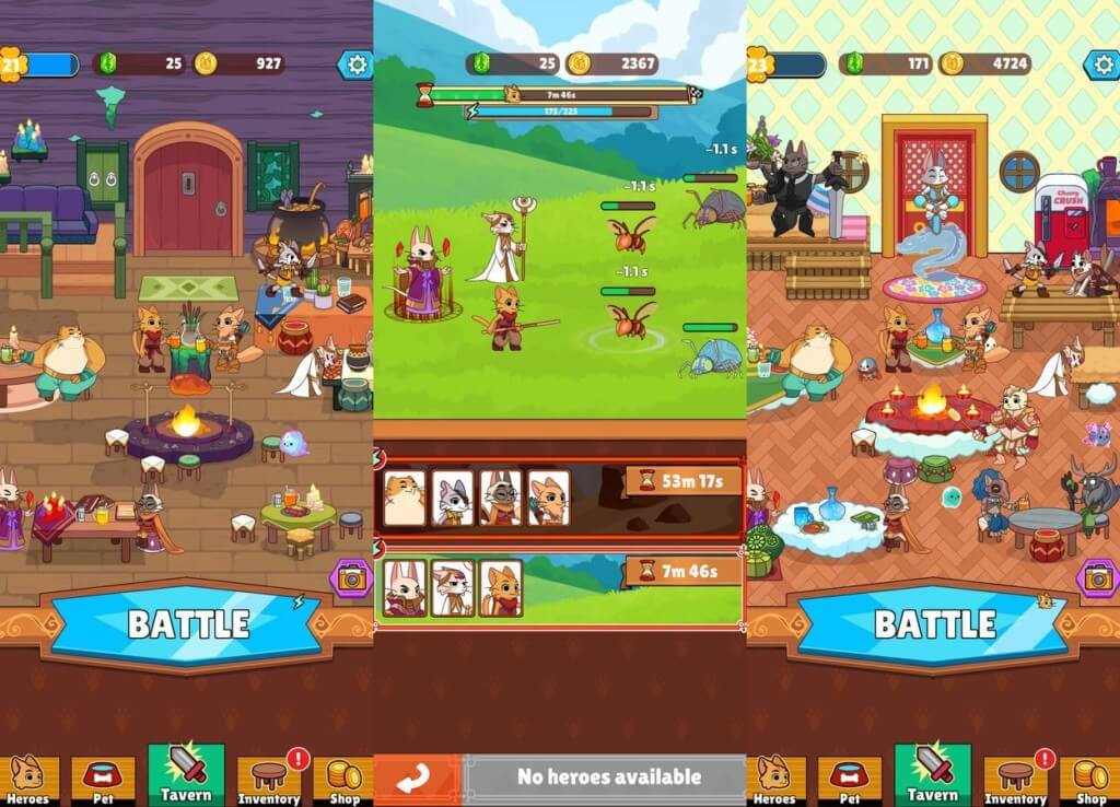 Сражайтесь в увлекательных битвах в игре Clicker Cats