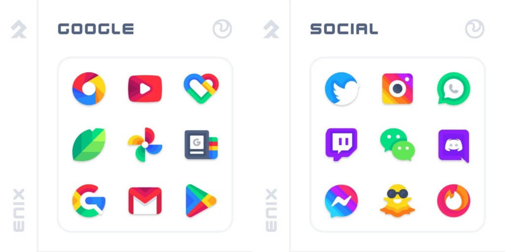 В ENIX Icon Pack есть множество значков на ваш выбор