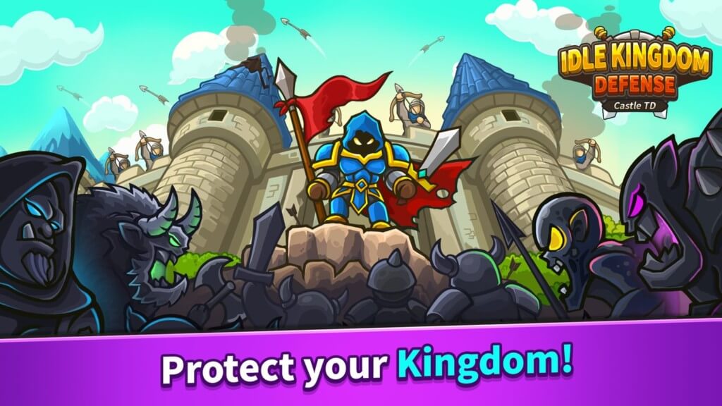 Сразитесь с разнообразными врагами и спасите королевство в игре Idle Kingdom Defense