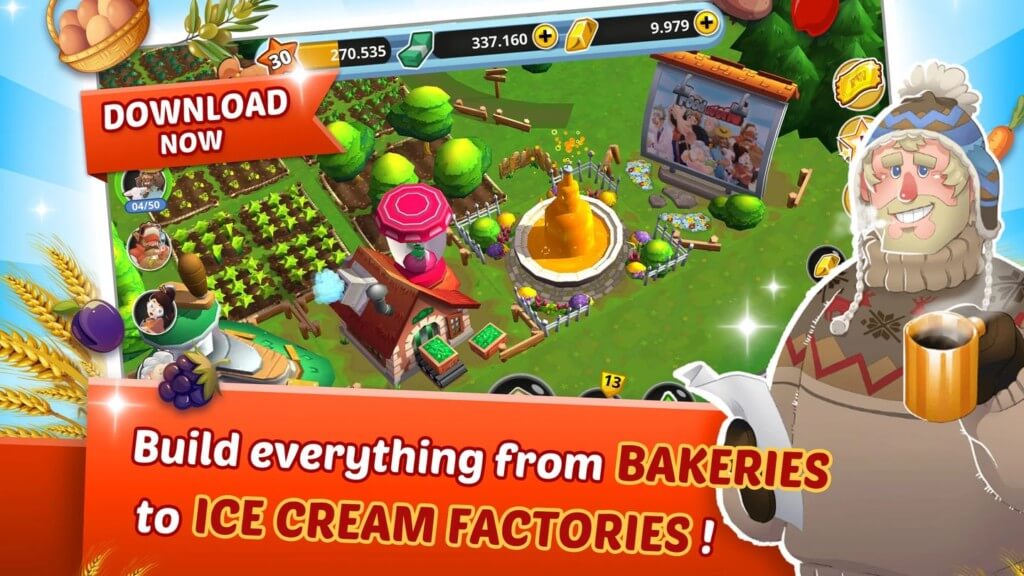 Огромный мир в игре Food World Tycoon