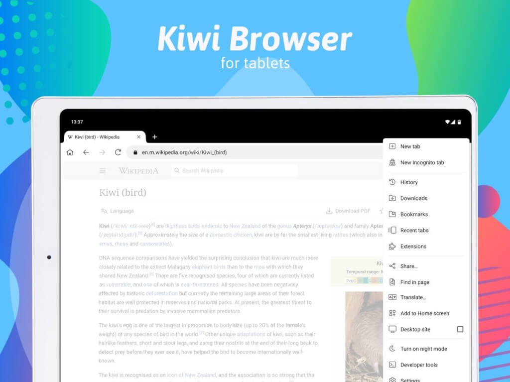 Kiwi Browser поддерживает расширения