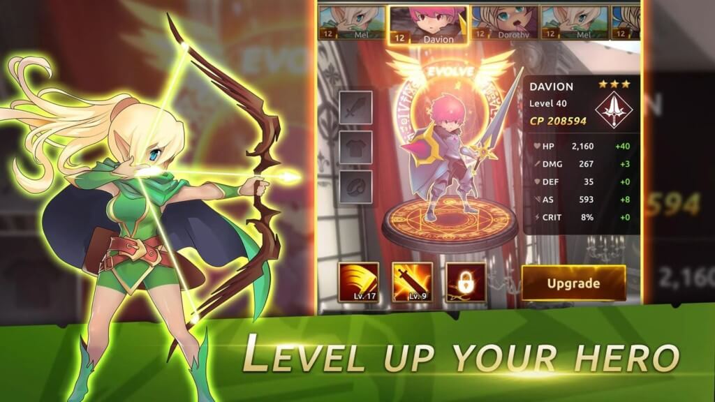 Knight War: Idle Defense - сражайтесь сами или включите автоматический бой