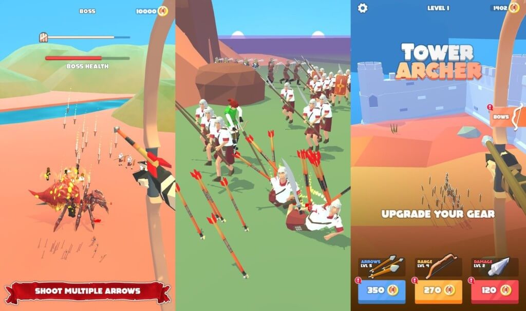 Различные локации в игре Tower Archer