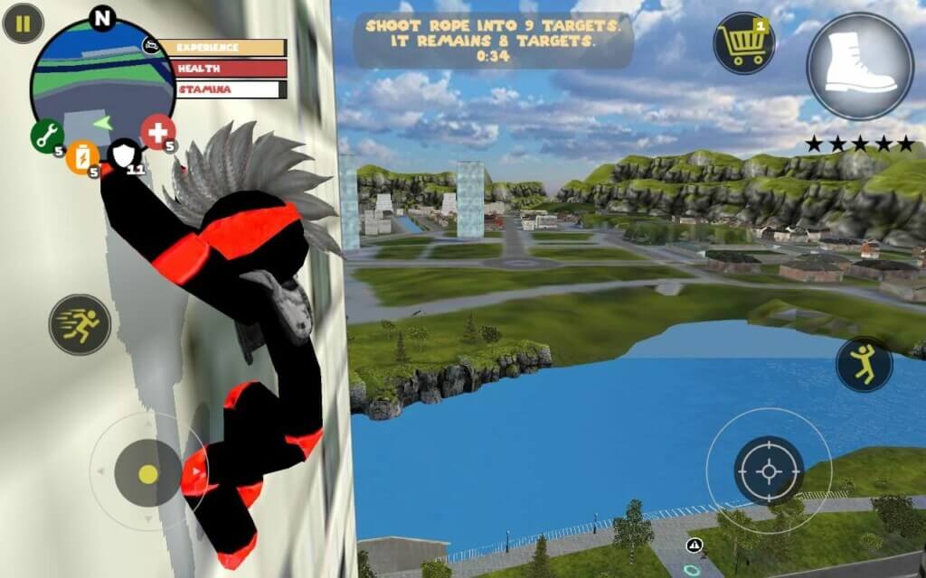 Победите плохих парней в игре Stickman Rope Hero