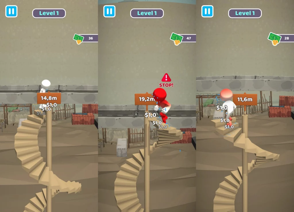 Беги в игре Climb the Stair