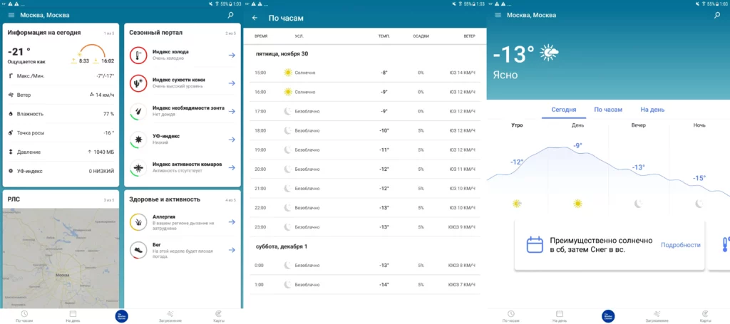 Возможности приложения The Weather Channel