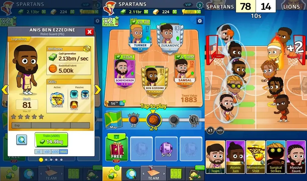 Бросьте вызов другим игрокам в игре Idle Five Basketball