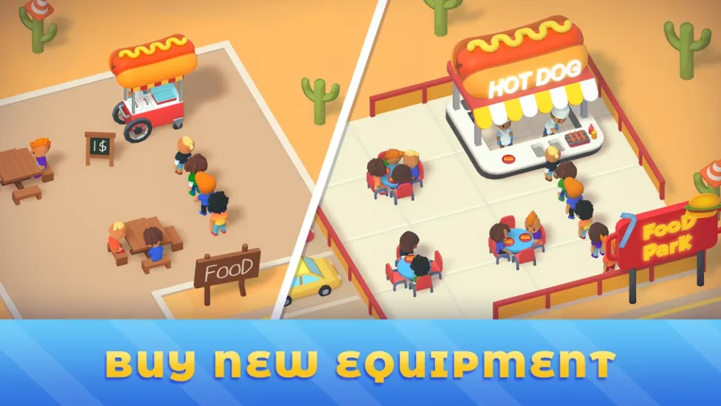 Графика и звук в игре Idle Food Park Tycoon