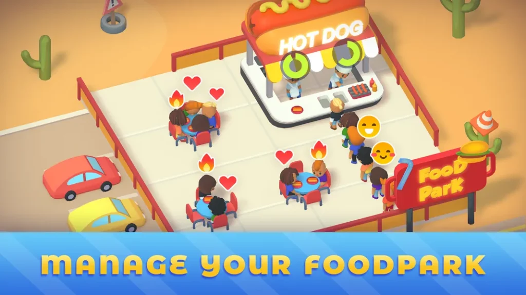 Пройти путь от малого к большому в игре Idle Food Park Tycoon