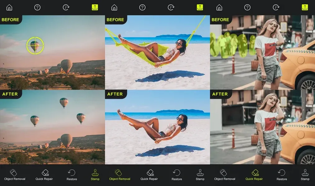 Пользовательский интерфейс в приложении Photo Retouch