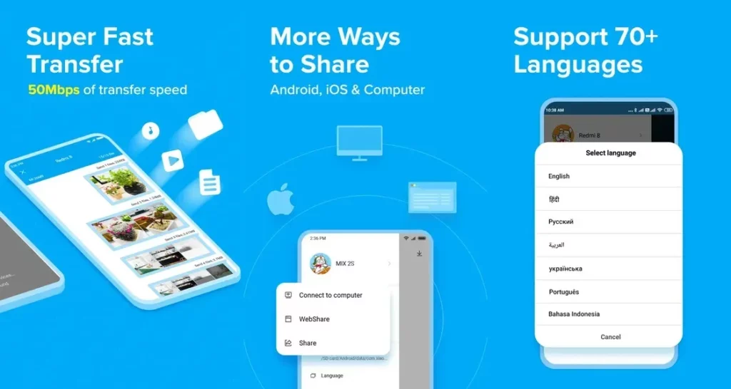 ShareMe - интуитивно понятный интерфейс