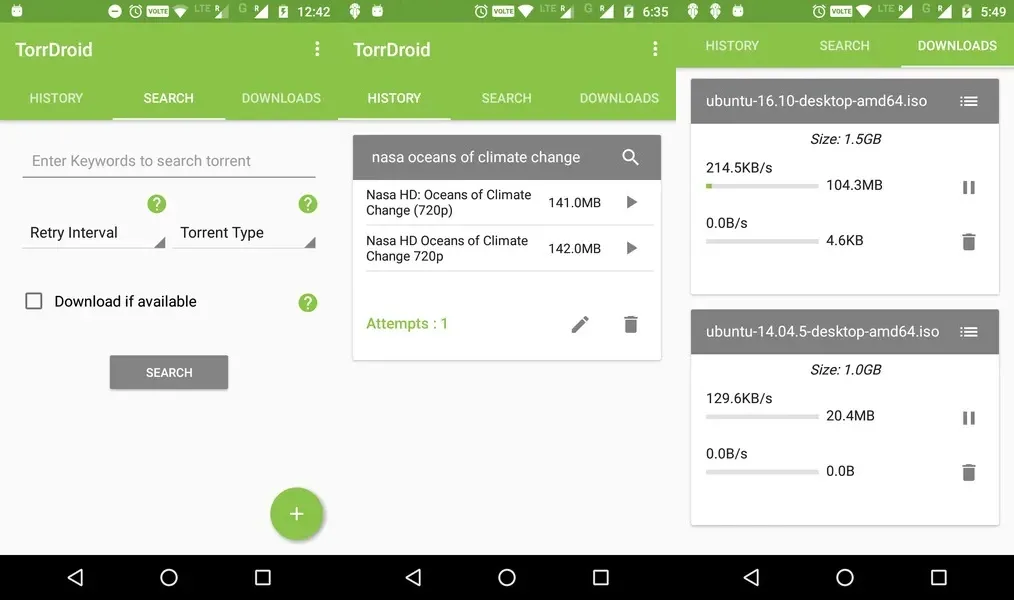 TorrDroid - простота использования