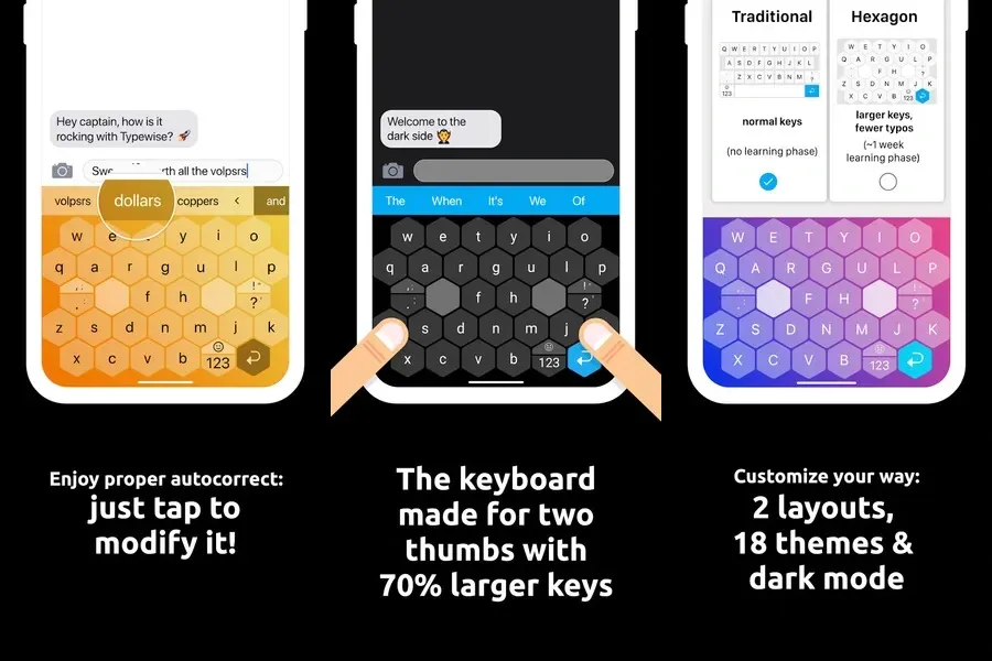 Typewise Offline Keyboard - множество тем для изменения области ввода