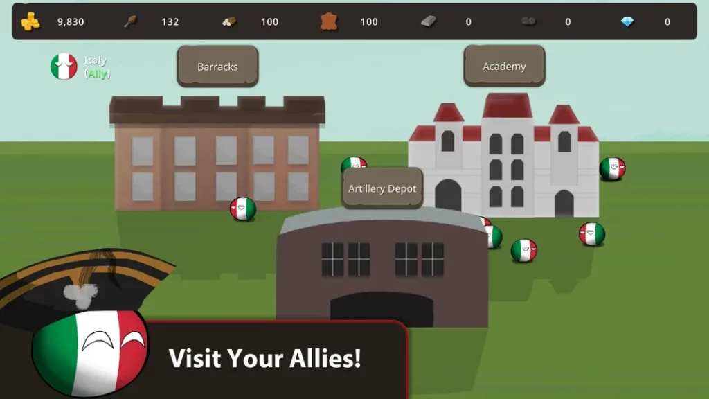 Всегда будь начеку в игре Countryballs at War