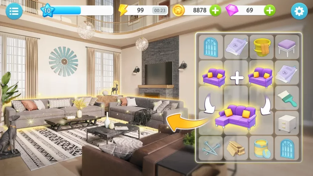 Красивая 3D-графика в игре Merge Home Master