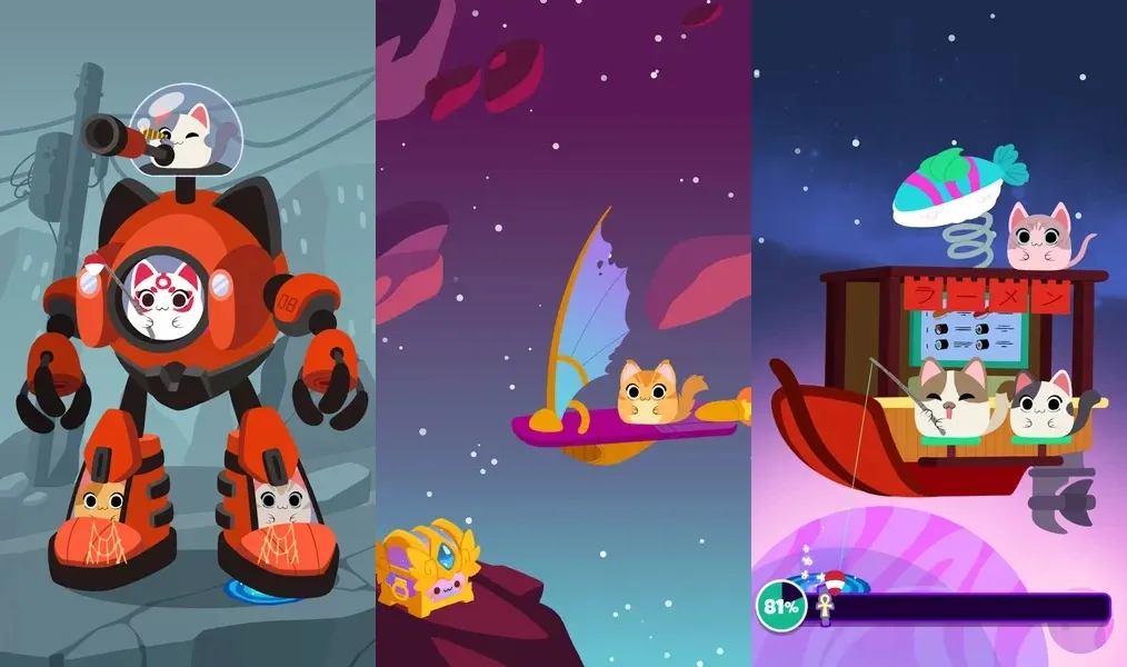 Sailor Cats 2: Space Odyssey - простой игровой процесс рыбалки