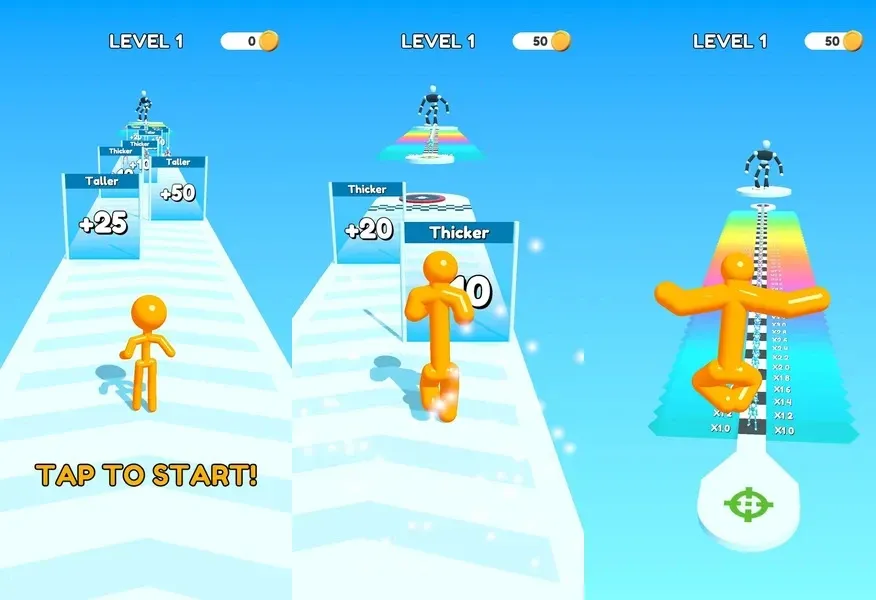 Сделайте своего персонажа выше и сильнее в игре Tall Man Run