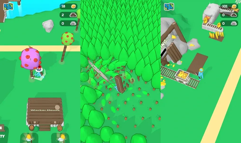Рубите деревья и добывайте камни в игре Craftland