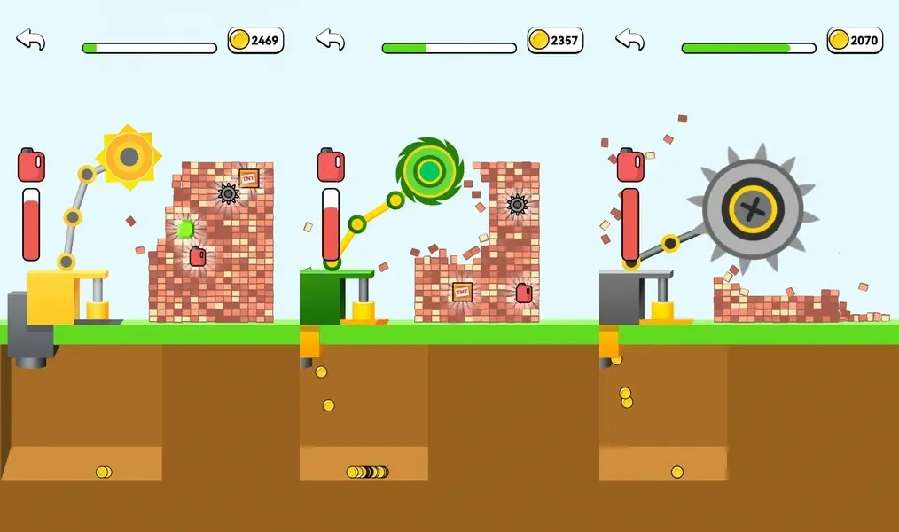 Уничтожить все препятствия в игре Crazy Crusher