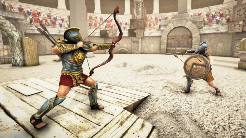 Графика с яркой звуковой системой в игре Gladiator Glory