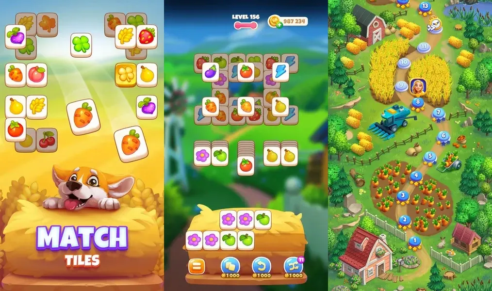 Помогите герою собрать урожай в игре Match Harvest