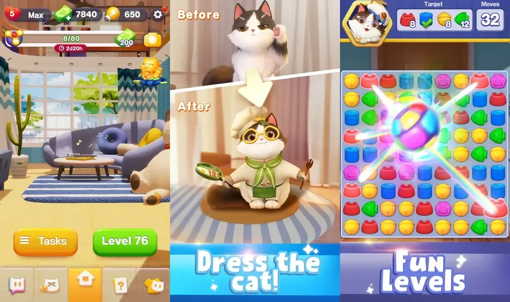 Neko Crush - классическая игра в стиле "три в ряд"