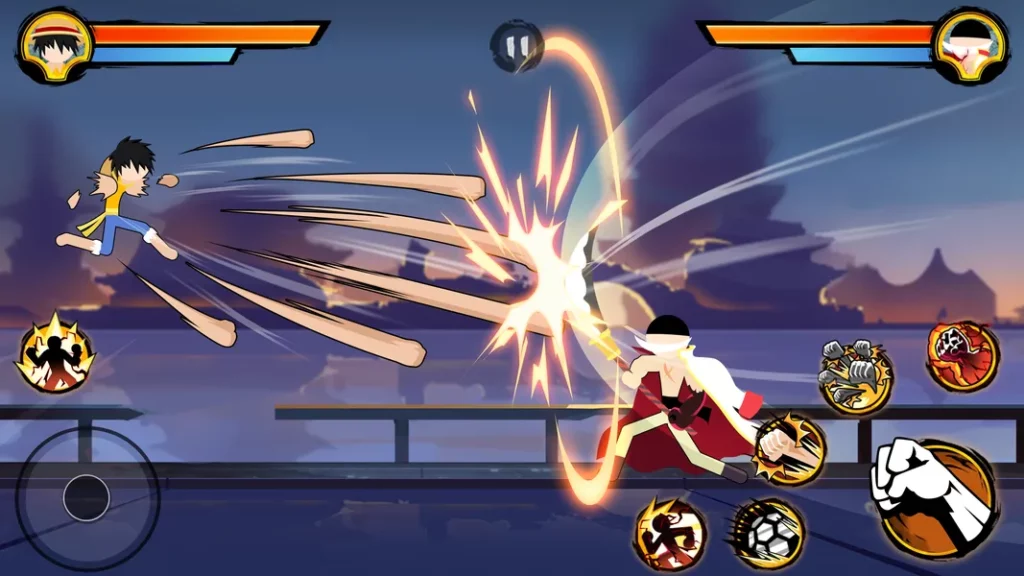 Привлекательная графика в игре Stickman Pirates Fight