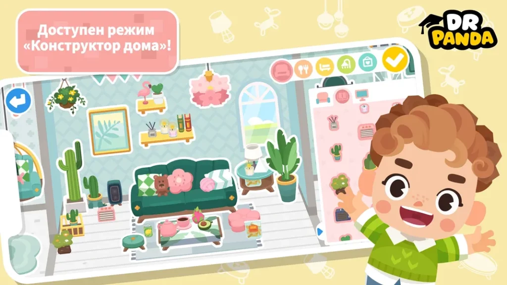 Симпатичная мультяшная графика в игре Dr. Panda Town