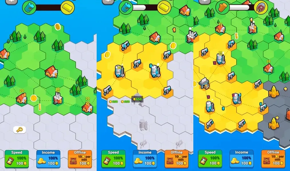 Открывайте новые территории в игре Factory World