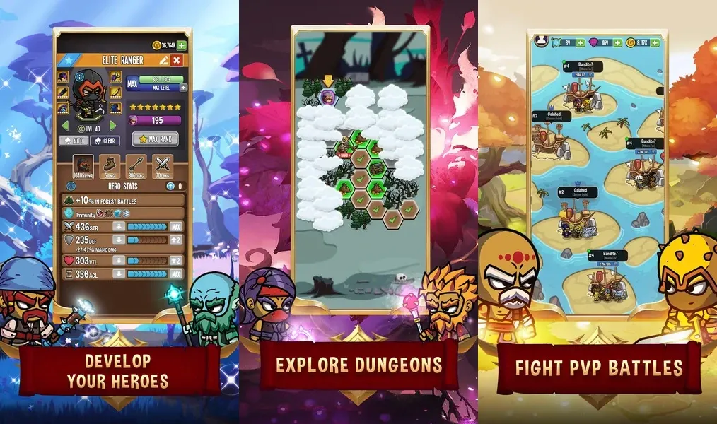 Впечатляющая графика и яркие эффекты в игре Five Heroes: The King's War