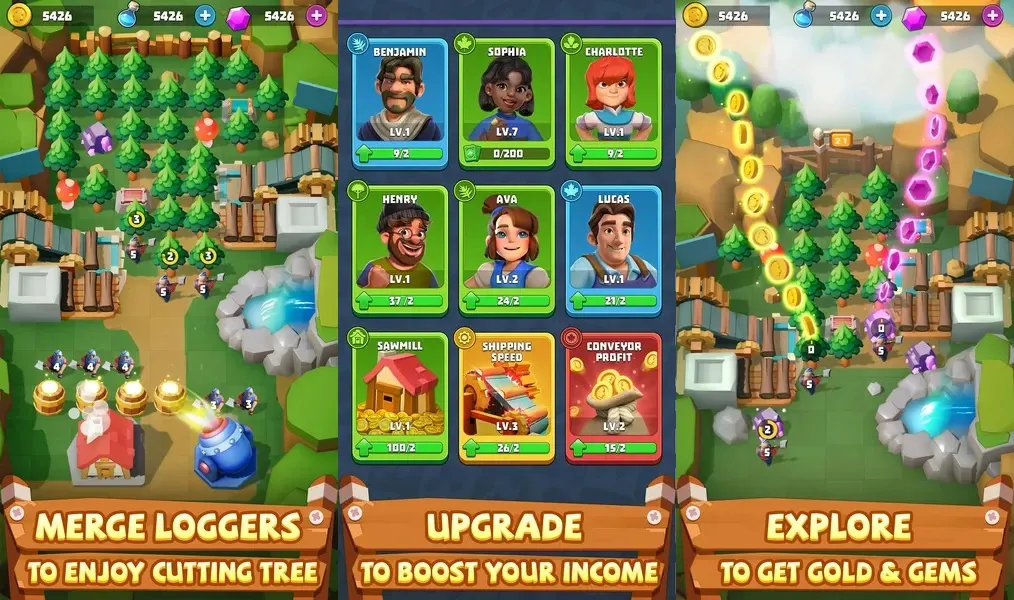 Сформируйте свою команду лесорубов в игре Gold Valley