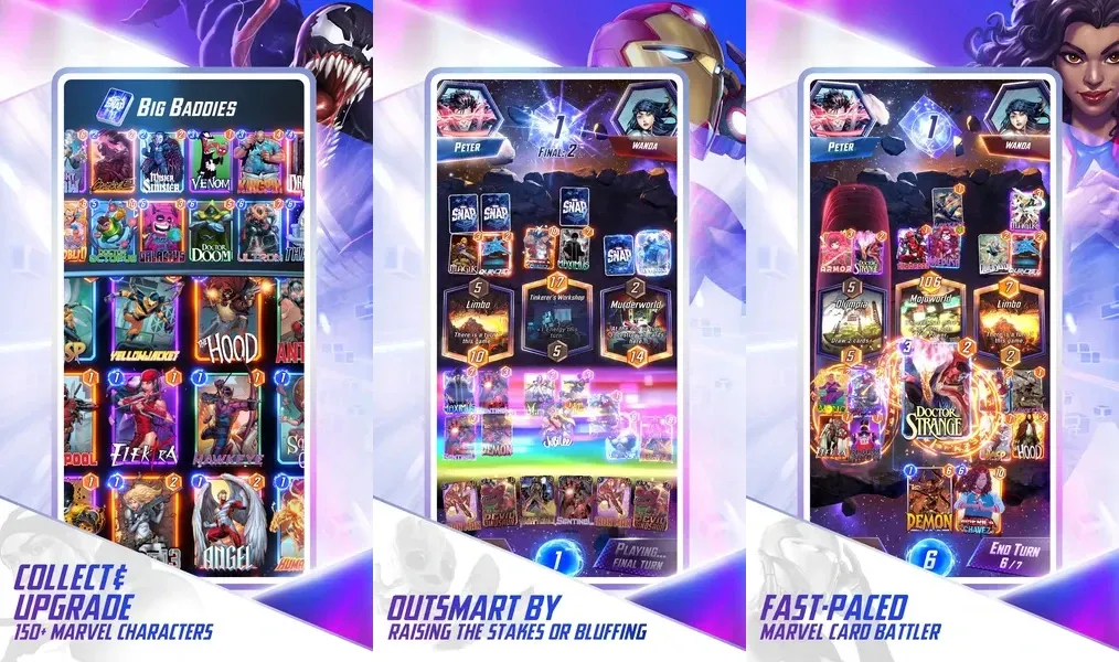Используйте разные карты в игре MARVEL SNAP